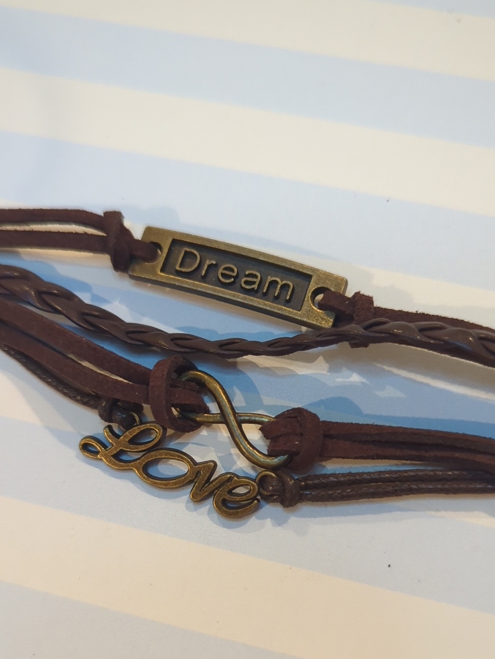 Dream Love charm Bracelet Adjustable Infinity Symbol Brand New Boho Stackable